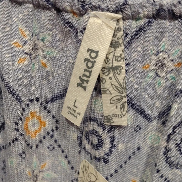 NWT Mudd Blue Floral Flounce Top Maxi Dress Sz L -Boho Festival Romantic Event - Picture 2 of 7